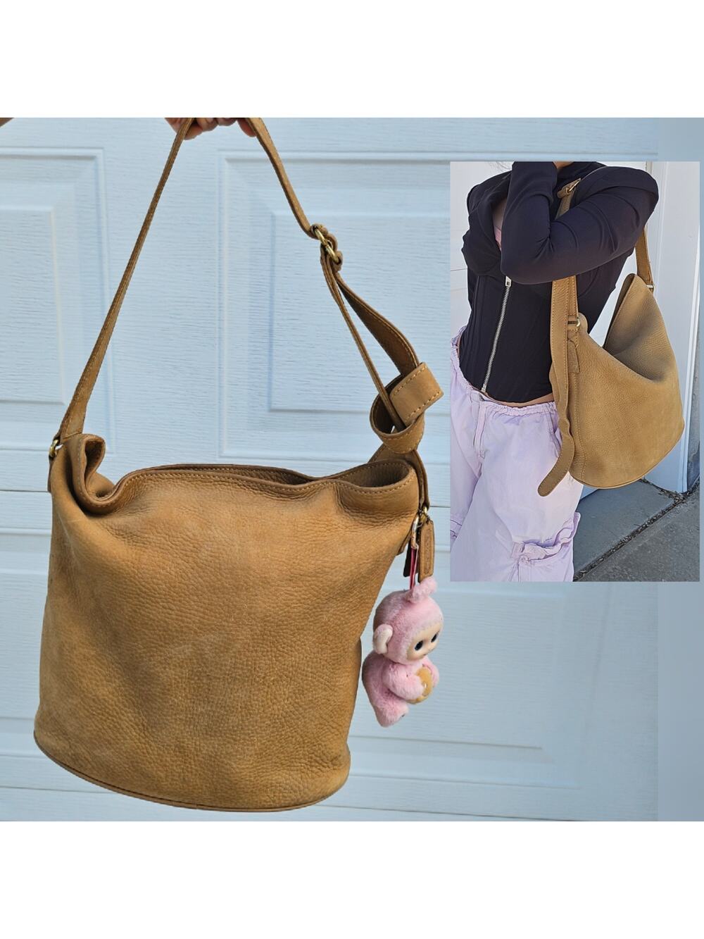 Vintage COACH Medium Nubuck Bucket Bag Shoulder Crossbody